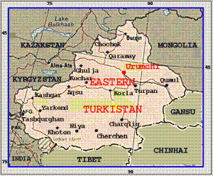 Doğu Türkistan’ın Haritası