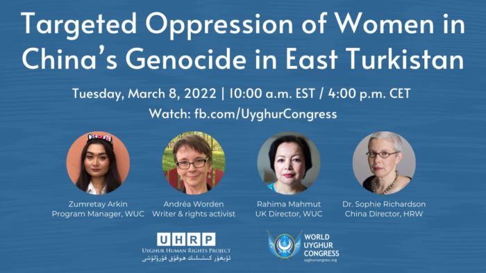 Event Announcement: Targeted Oppression of Women in China’s Genocide in East Turkistan