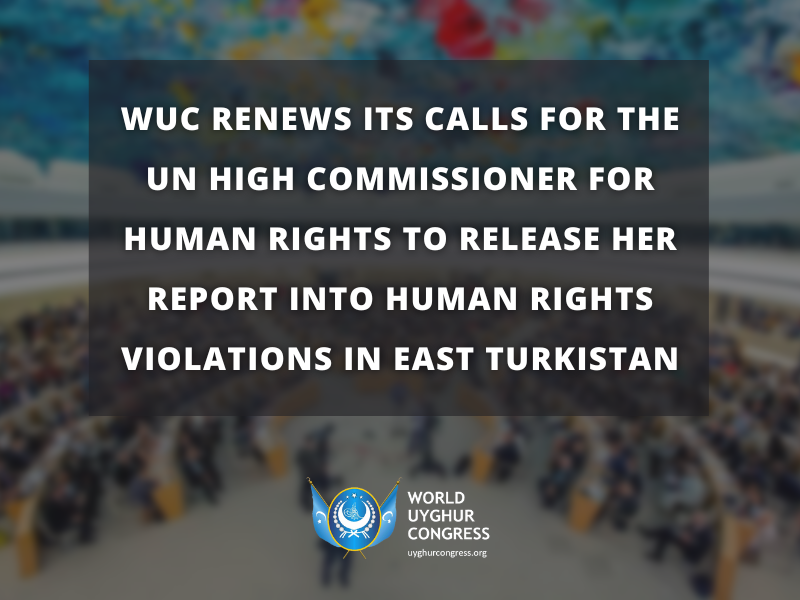 STATEMENT: WUC RENEWS ITS CALLS FOR THE UN HIGH COMMISSIONER FOR HUMAN RIGHTS TO RELEASE HER REPORT INTO HUMAN RIGHTS VIOLATIONS IN EAST TURKISTAN