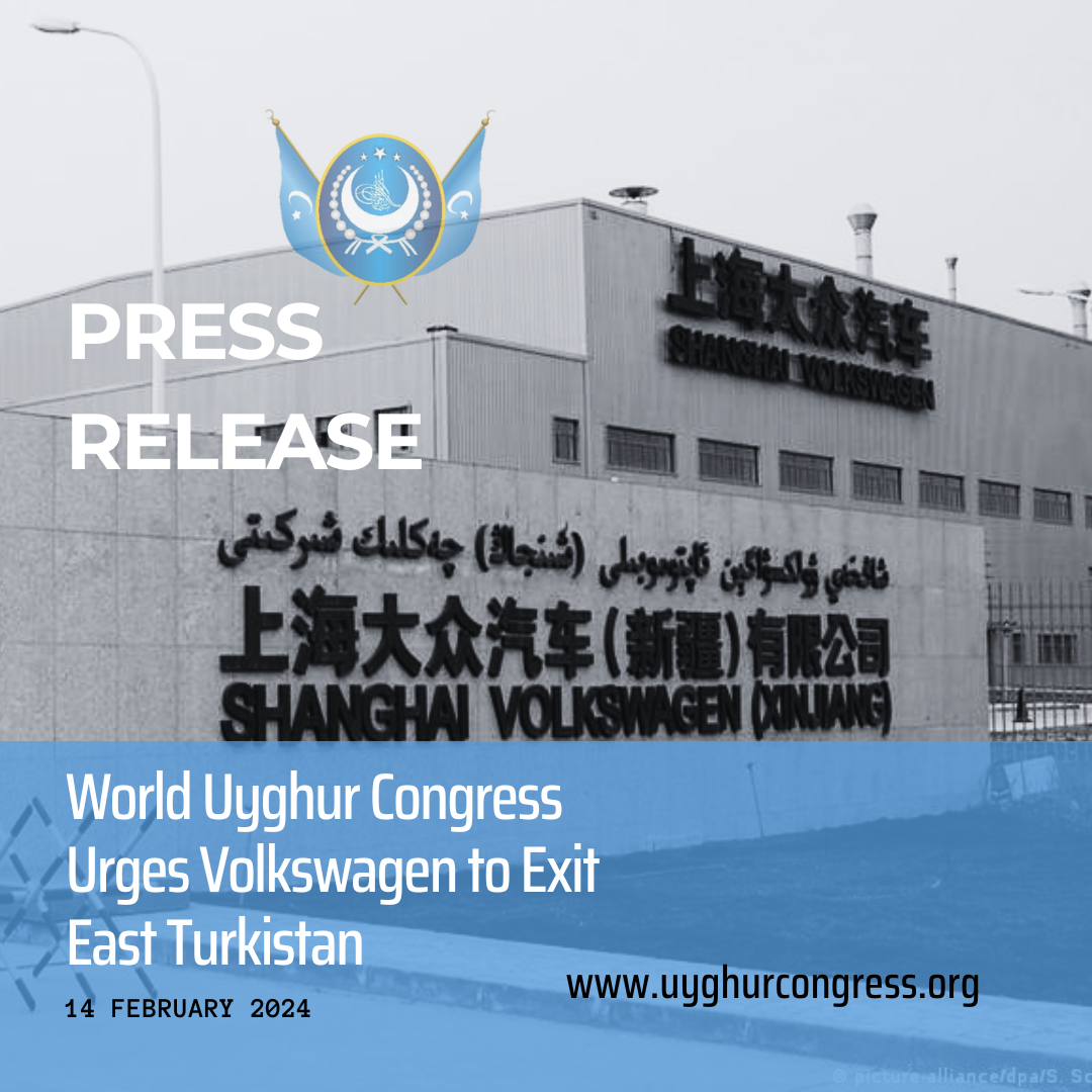 Press Release: World Uyghur Congress Urges Volkswagen to Exit East Turkistan