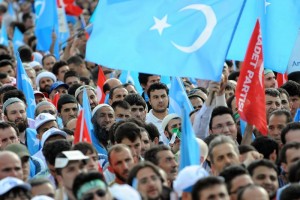 Turkestan flag protest